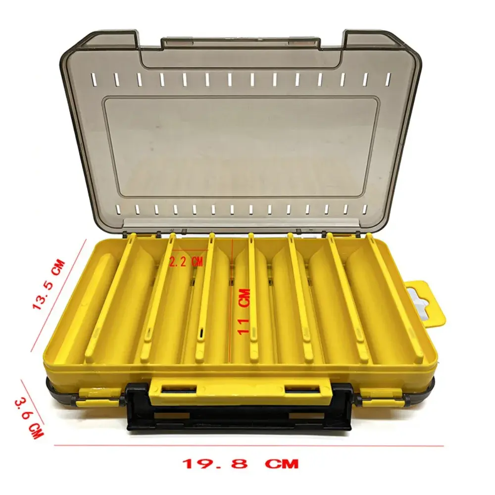 Double Layer Portable Lure Hook Box 14 Compartment Fishing Tackle Box Lure Baits Container Storage Case Fishing Gear Accessories