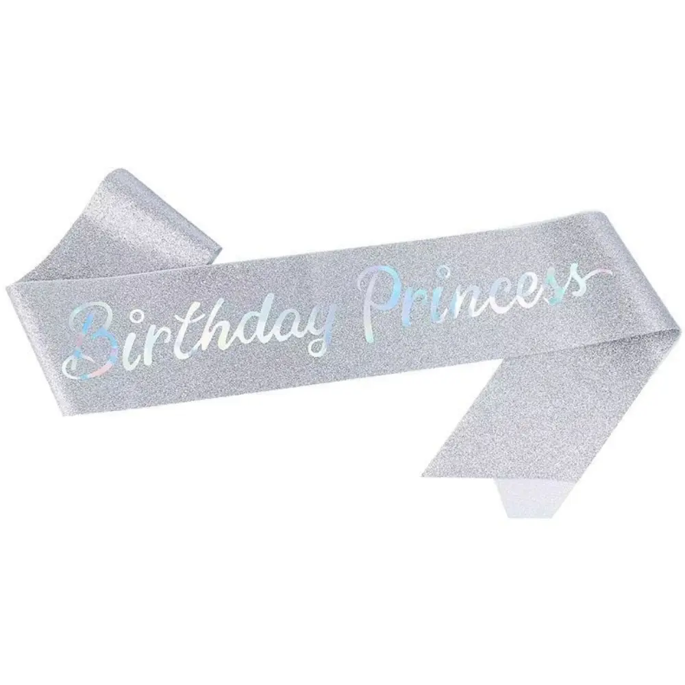Glitter Birthday Princess Sash Birthday Sashes for Girls Women 16th 18th 21st 30th 40th Happy Birthday Party Decoration Supplies