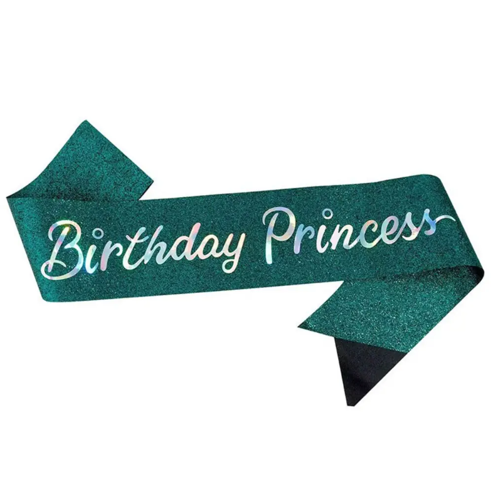 Glitter Birthday Princess Sash Birthday Sashes for Girls Women 16th 18th 21st 30th 40th Happy Birthday Party Decoration Supplies