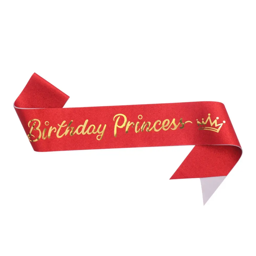 Glitter Birthday Princess Sash Birthday Sashes for Girls Women 16th 18th 21st 30th 40th Happy Birthday Party Decoration Supplies