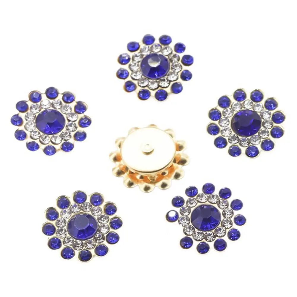 50 Pcs Multicolor Sew on Rhinestones 14mm Flower Crystals Glass Flatback Claw Rhinestones for DIY Jewelry Clothes Shoes Hat Bags