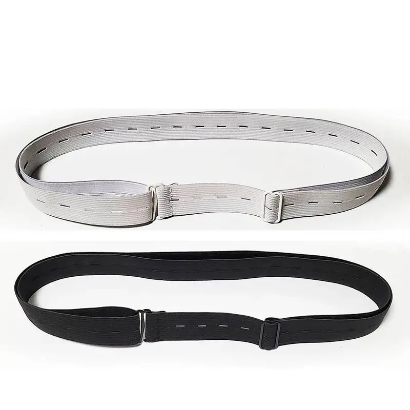 1pc Adjustable Elastic Shirt Stay Belt for Men Women Keep Shirt Tucked in All Day Black/White