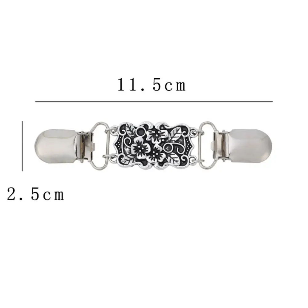 Retro Cardigan Clips Fasteners Flower Pattern Back Cinch Clips Sweater Shawl Dress Collar Brooch Clips for Women Girls Clothing