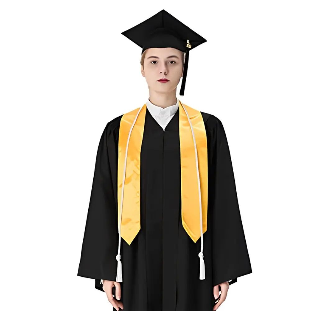 Unisex Graduation Honor Stole Satin Scarf Solid Color for Class of 2025 Junior High School Adult Graduations Party Supplies