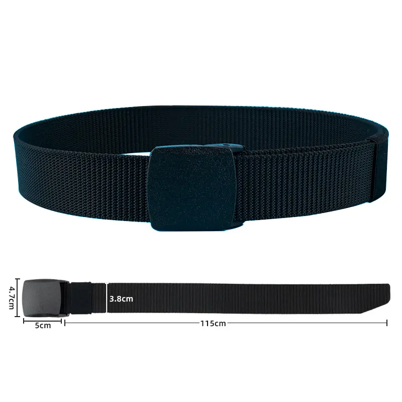 Plastic Buckle Nylon Canvas Belt Men Women Outdoor Work, 1.5inch Wide Metal-free Military Tactical Waist Belt Airport Friendly