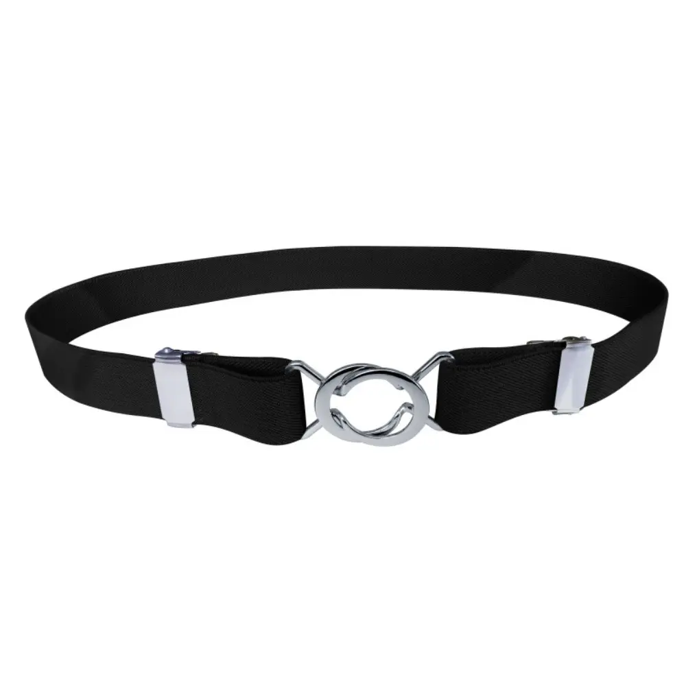 Women's Adjustable Elastic Stretch Belt with Metal Buckle 1 inch Wide Web Belt Waist Belts for Jeans Pants Dress Casual Belts