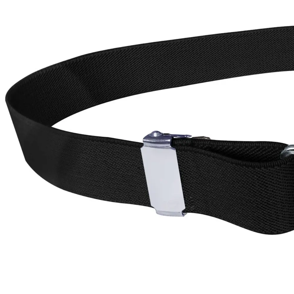 Women's Adjustable Elastic Stretch Belt with Metal Buckle 1 inch Wide Web Belt Waist Belts for Jeans Pants Dress Casual Belts