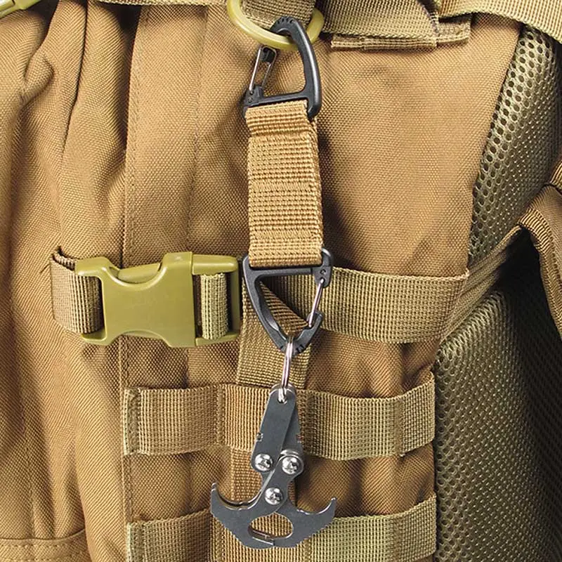 Molle Webbing Backpack Buckle Carabiners Double-Point Triangle Tactical Hanging Buckle Outdoor Camping Hiking Climbing Accessory