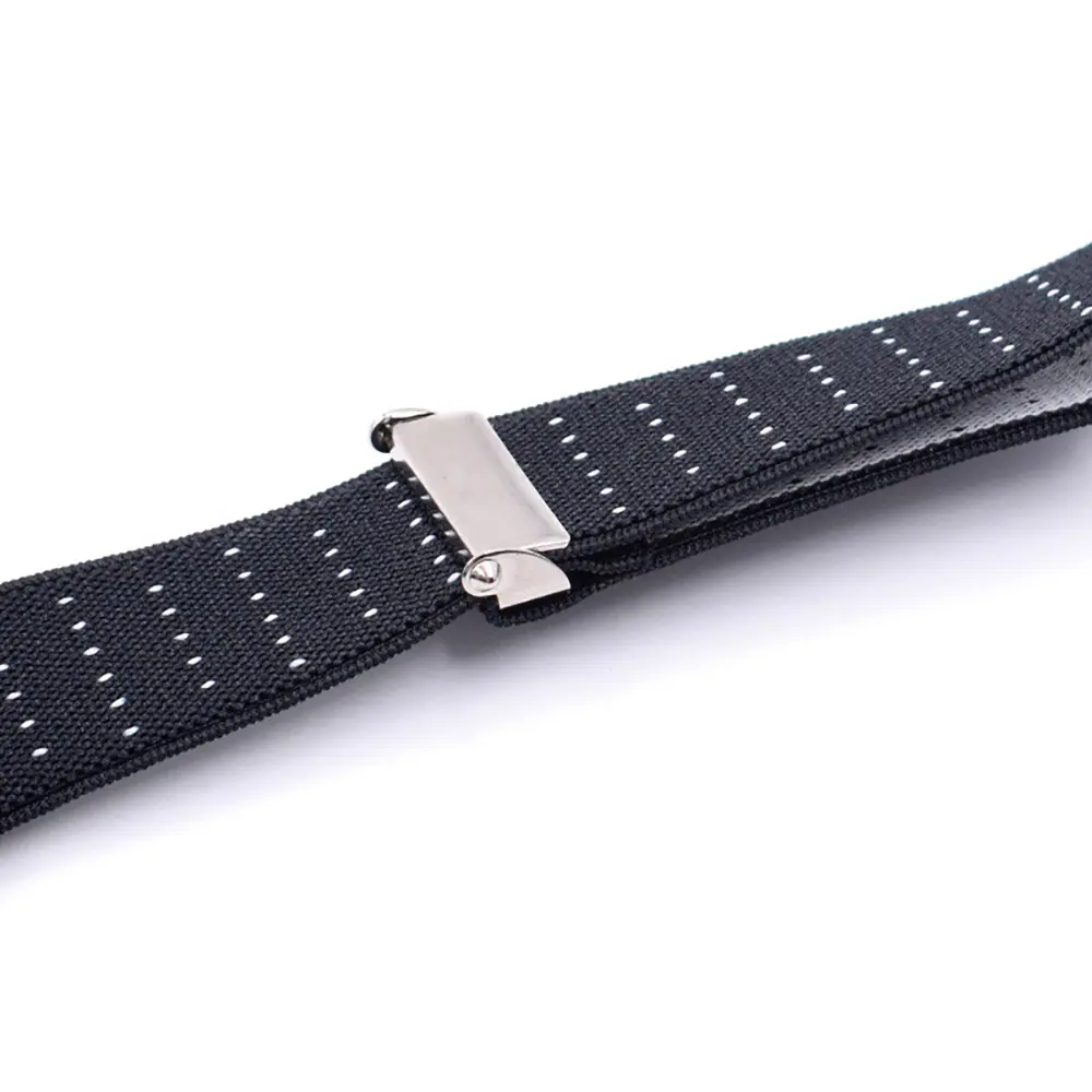 2pcs Men's Shirt Holders Stays Y-Style Adjustable Elastic Leg Suspenders Straps Non-slip Clips Sock Garter Clamps for Military