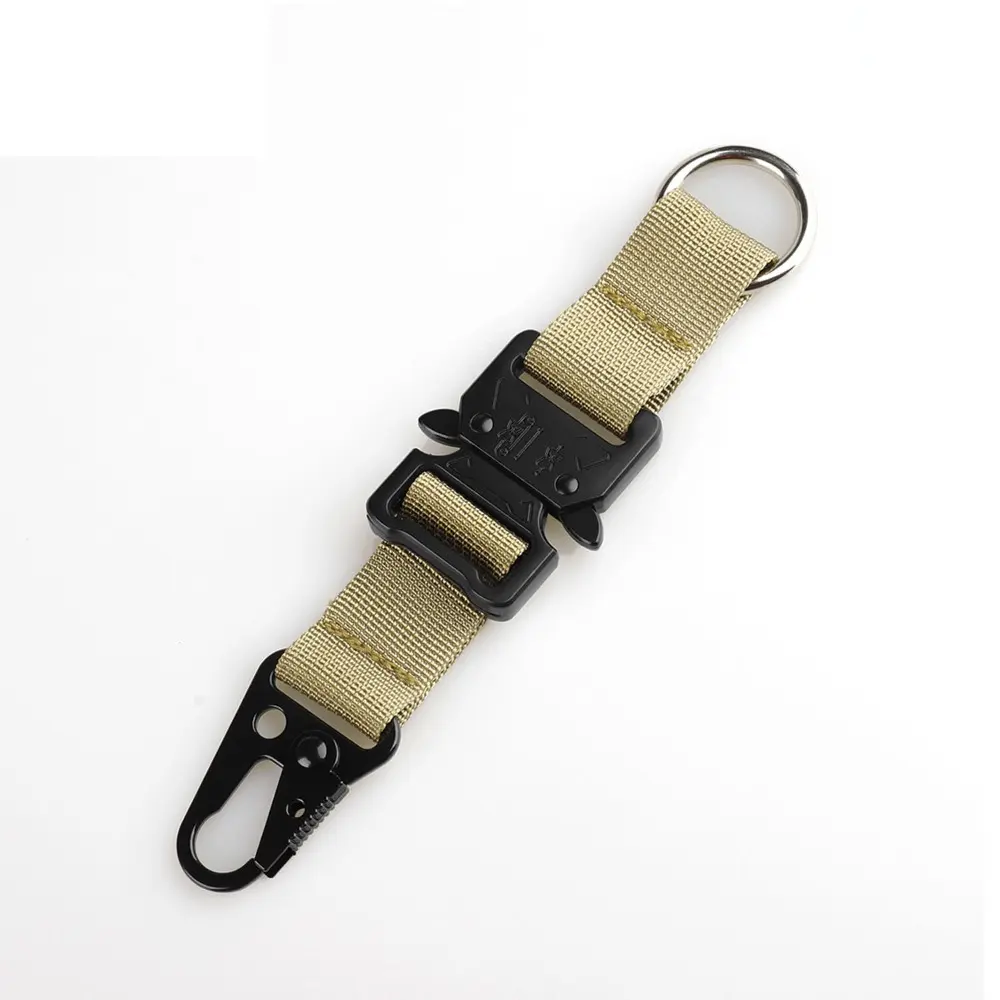 Tactical Backpack Hook Keychain Clips Carabiner Belts Key Chain Loop Double-Split Quick Release Hanging Buckle Outdoor Camping