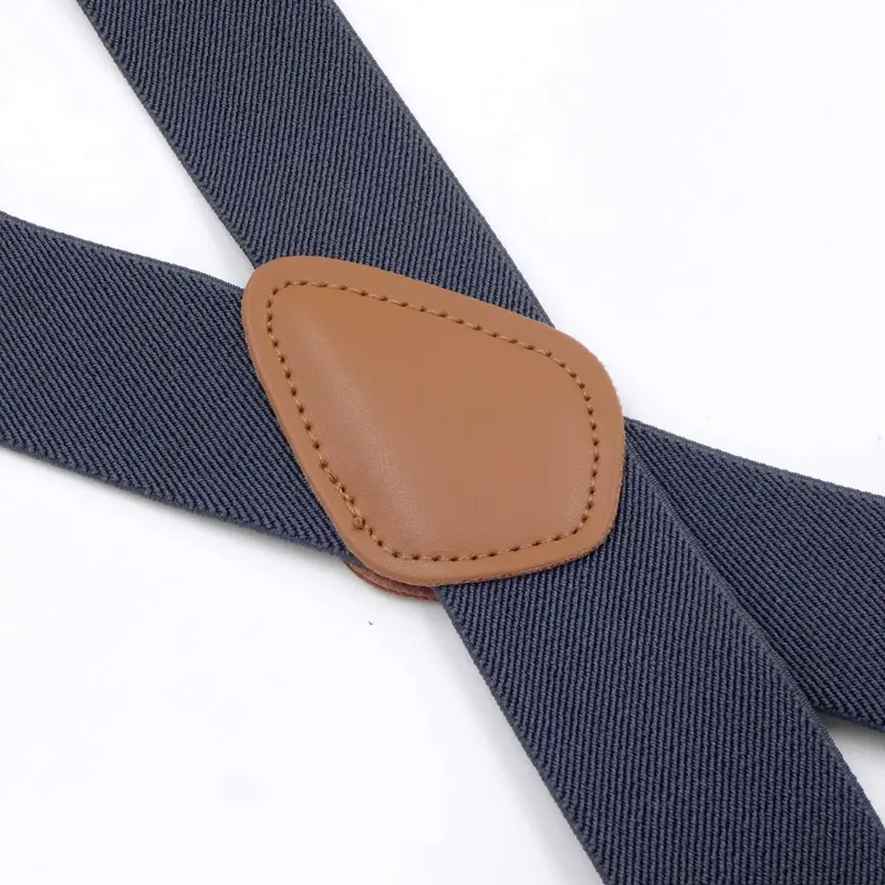 Vintage Suspenders for Men Work Heavy Duty Big Tall 3.5cm Wide X-Shape 4 Bronze Snap Hooks Adjustable Elastic Trouser Braces