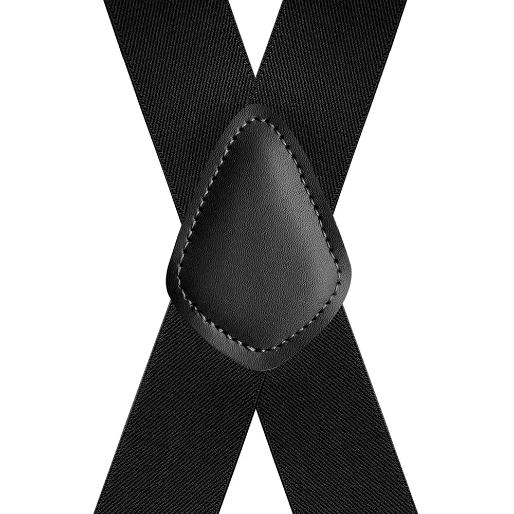 Suspenders for Men Work Heavy Duty Big and Tall 3.5cm Wide X Back with 4 Strong Clips Adjustable Elastic Trouser Braces Straps