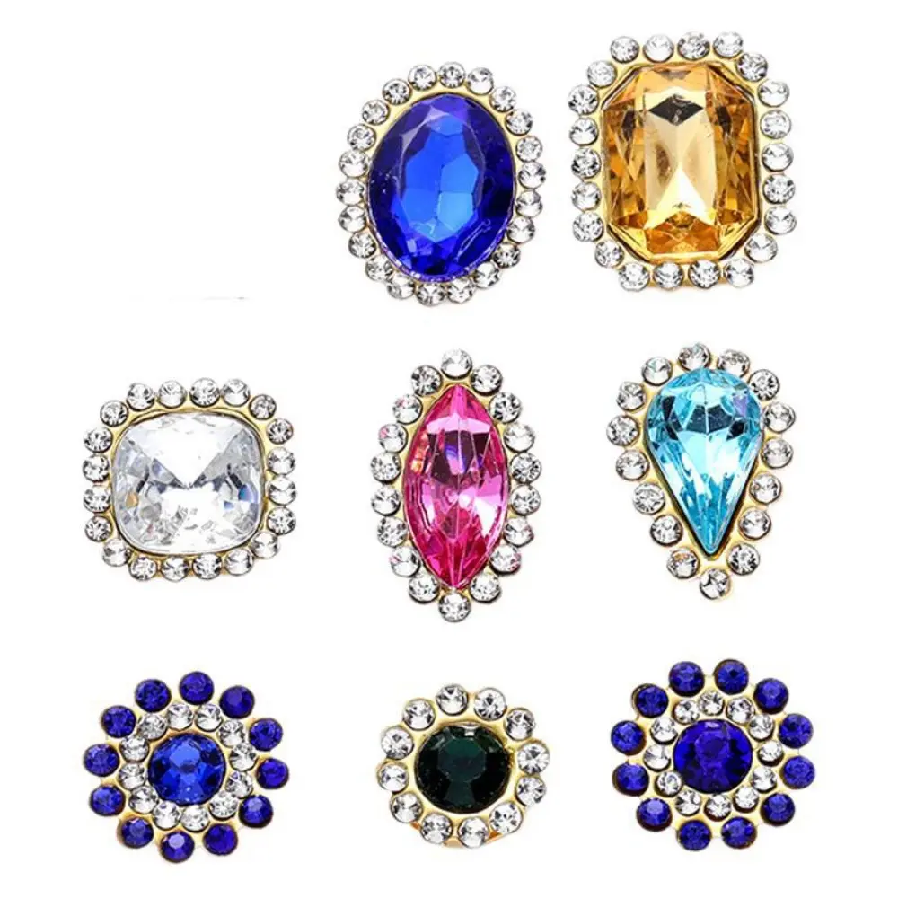 50pcs Mixed Shape Sew on Rhinestones 9mm-15mm Crystals Glass Flatback Claw Rhinestones Diamond for DIY Clothes Shoes Hats Bags