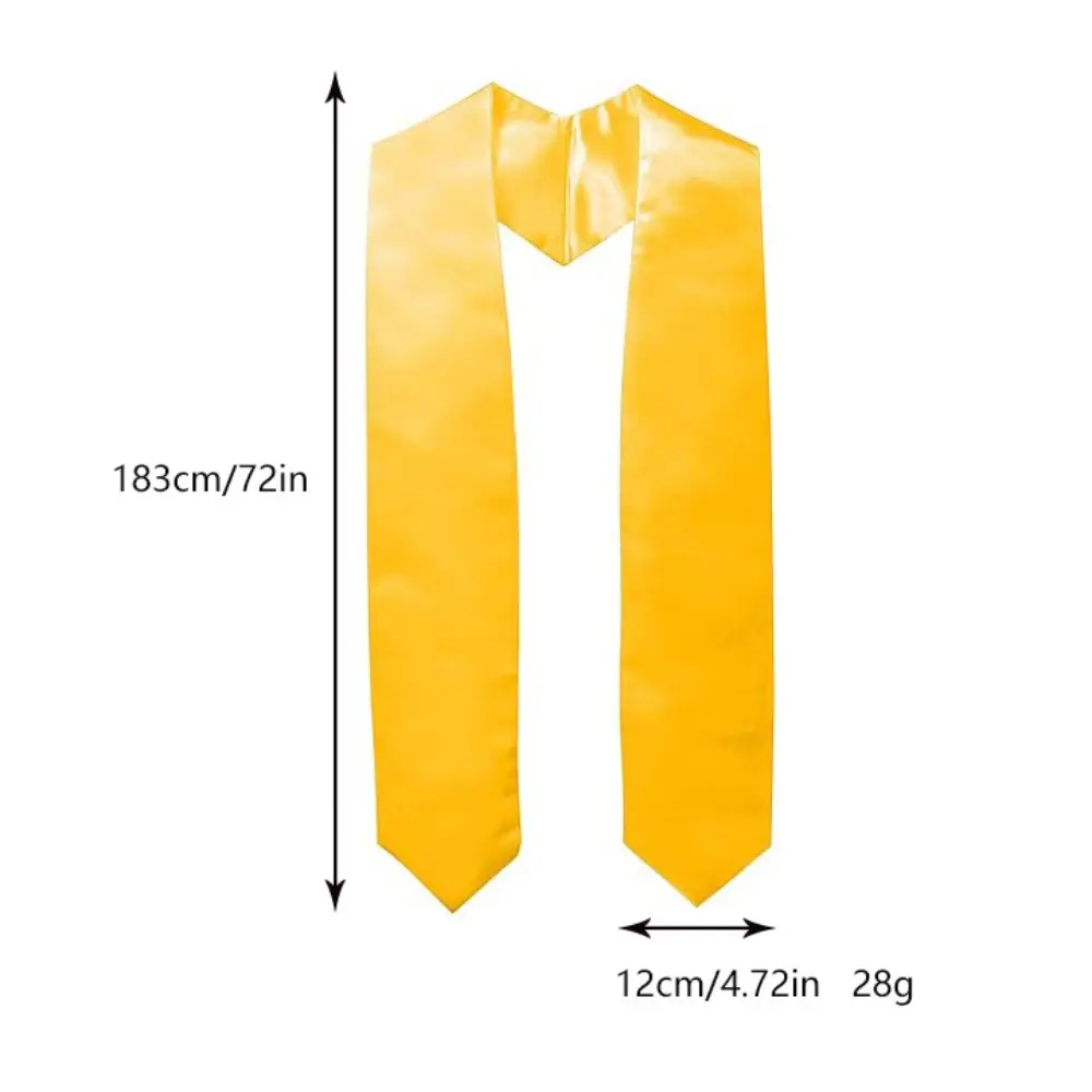 Unisex Graduation Honor 182cm Stole Satin Scarf Solid Color for Class of 2025 Junior High School Adult Graduation Party Supplies