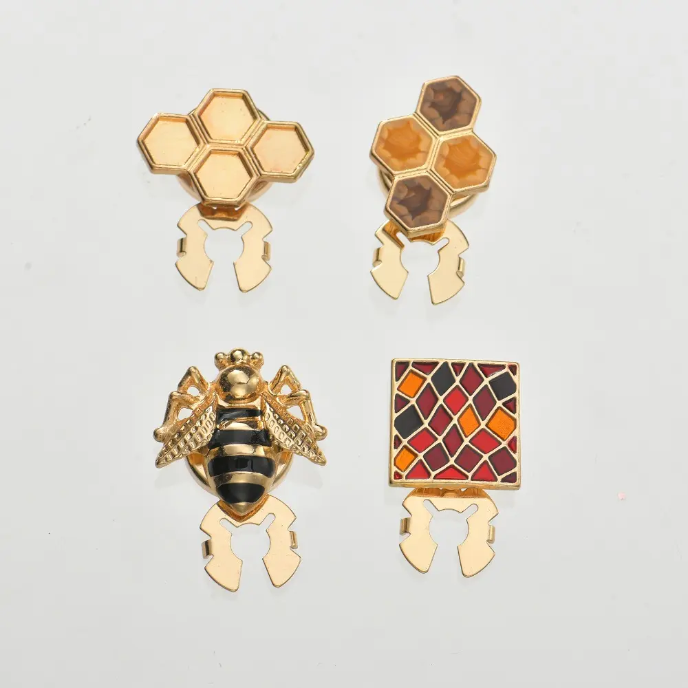 1 Piece Cute Bee Series Button Covers Cufflinks for Men Women Shirt Dress Tuxedo Formal Birthday Wedding Clothing Accessories