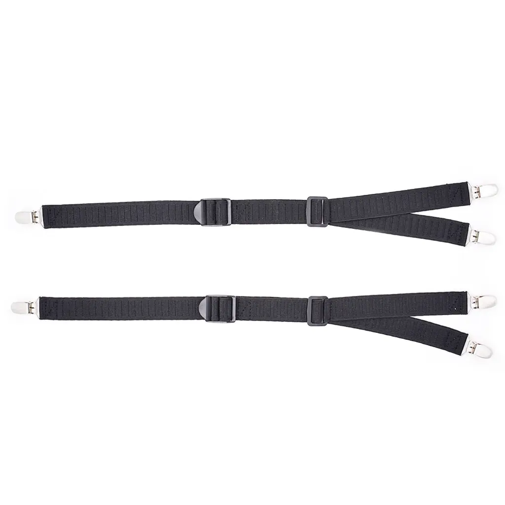 1Pair Men's Shirt Stays Leg Suspenders Strap Belt Adjustable Elastic Military Shirt Holders Tuckers Non Slip Clips Sock Garters