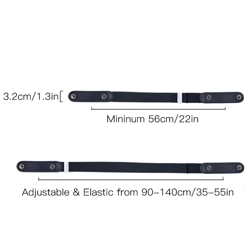 No Buckle Invisible Stretch Belt for Women Girls Jeans Pants Dress, Women's Adjustable Elastic Buckle-free No-show Waist Belt