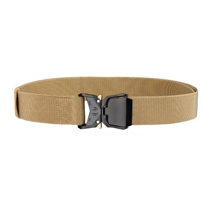 Men's Military Tactical Belt Outdoor Hiking Camping, 1.5inch Heavy Duty Quick Release Buckle Elastic Stretch Belt Nylon Web Belt