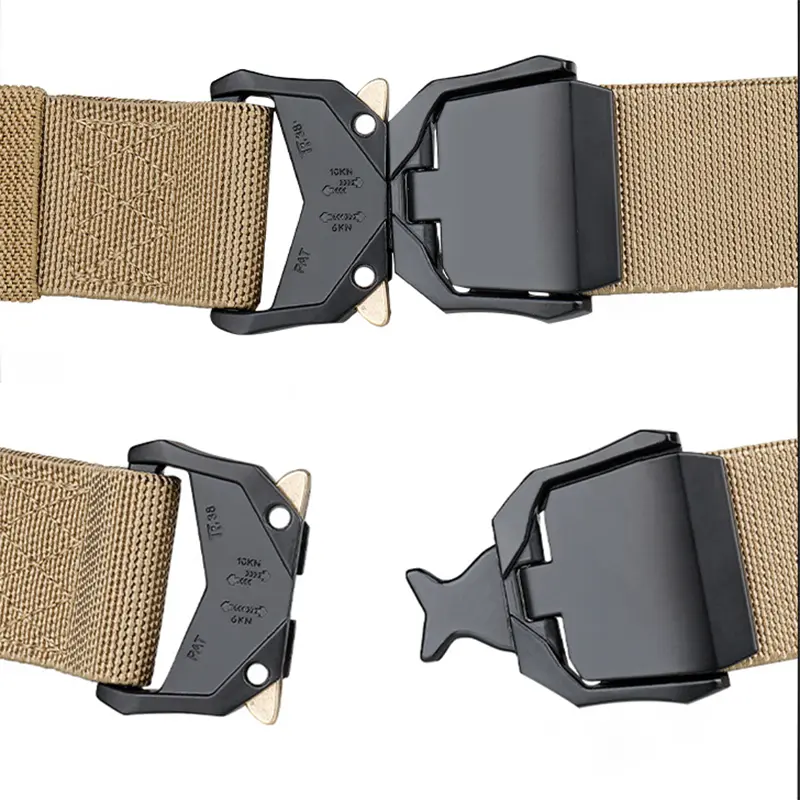 Men's Military Tactical Belt Outdoor Hiking Camping, 1.5inch Heavy Duty Quick Release Buckle Elastic Stretch Belt Nylon Web Belt