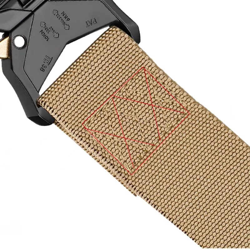 Men's Military Tactical Belt Outdoor Hiking Camping, 1.5inch Heavy Duty Quick Release Buckle Elastic Stretch Belt Nylon Web Belt