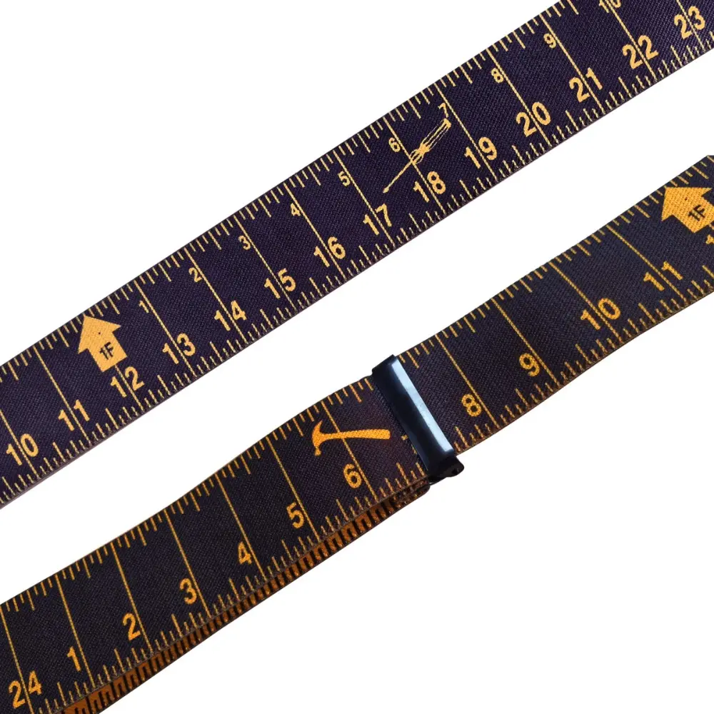 Heavy Duty Suspenders for Men Work Tape Measure Pattern 5cm X-back 4 Strong Clips Ruler Suspenders Trouser Braces Strap Belt