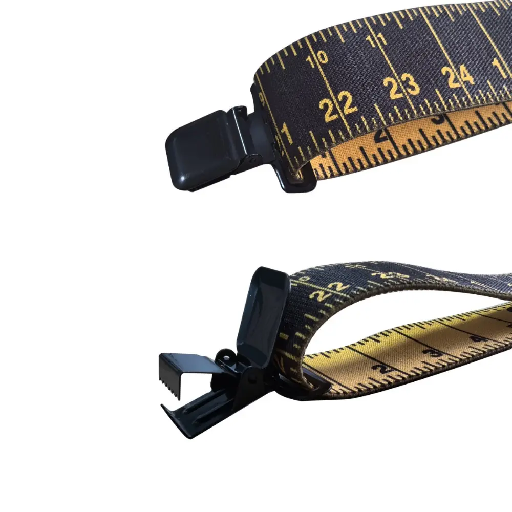Heavy Duty Suspenders for Men Work Tape Measure Pattern 5cm X-back 4 Strong Clips Ruler Suspenders Trouser Braces Strap Belt