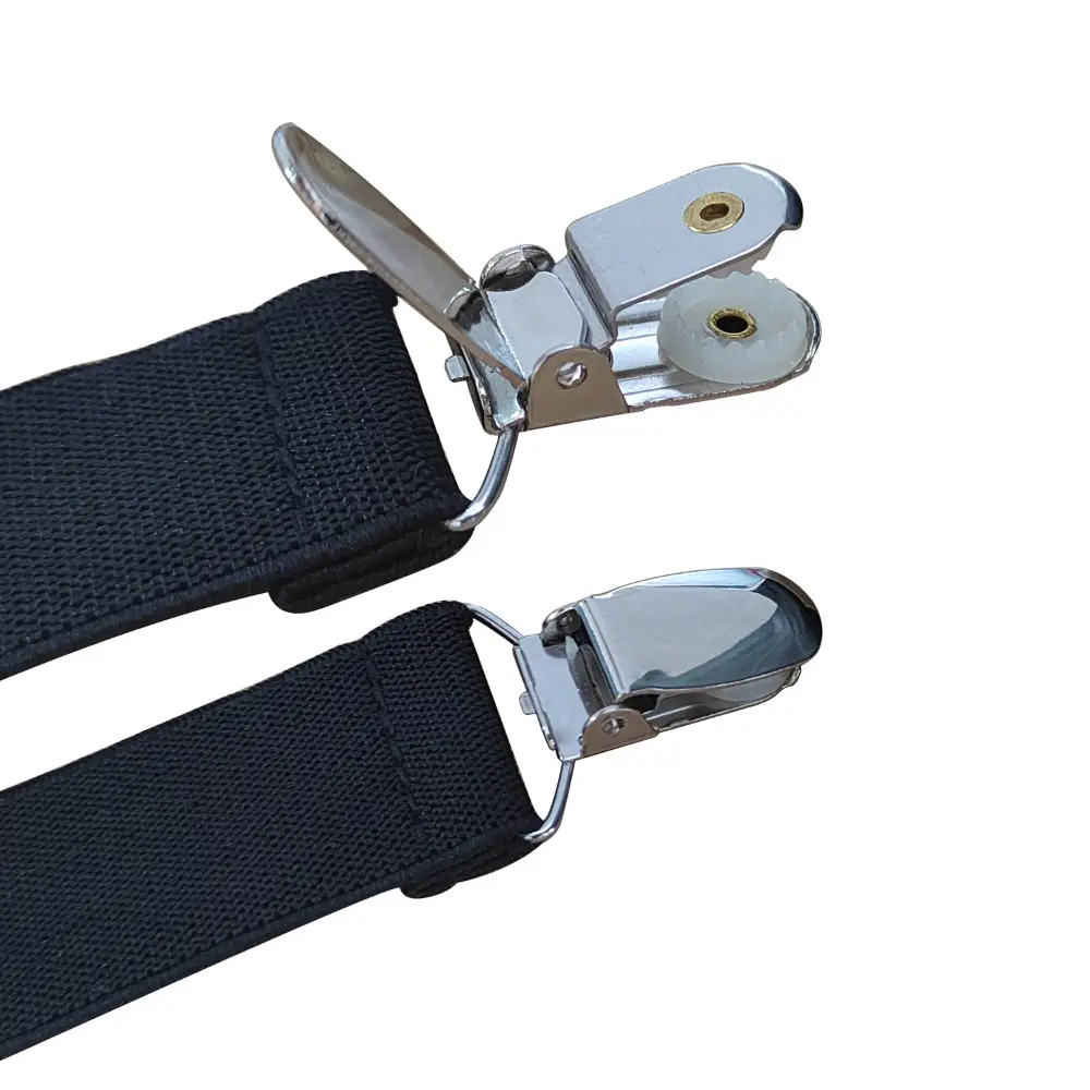 1 Pair Men's Shirt Holders Stays Y-Shaped Adjustable Elastic Leg Suspenders Straps Non-slip 3 Metal Clips Sock Garter Clamps