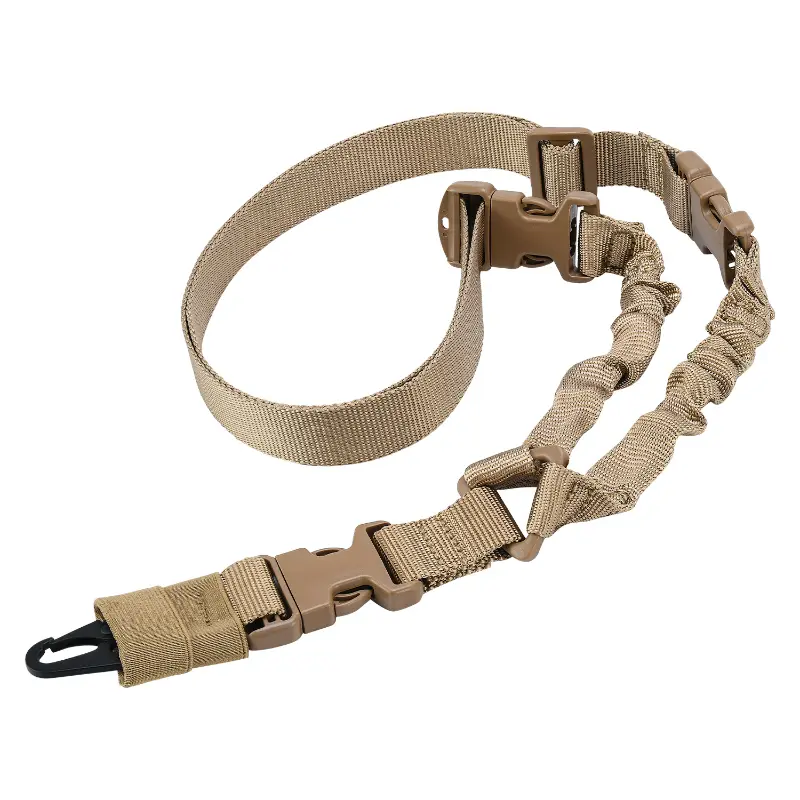 Tactical Rifle Sling Single Point Nylon Adjustable Gun Shoulder Straps with Metal Hooks for Men Outdoors Combat Hunting Shooting