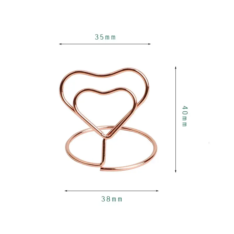 10pcs Heart Shape Mini Table Place Card Holders Table Number Stands Menu Memo Clips Wedding Birthday Party Reception Decoration