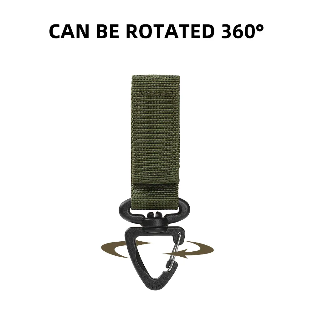 Outdoor Nylon Molle Tactical Backpack Carabiner Key Hook Webbing Buckle System Belt Buckle Hanging Camping Climbing Accessories