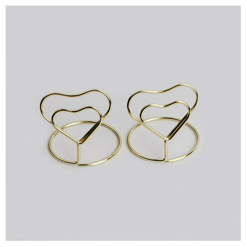 10pcs Heart Shape Mini Table Place Card Holders Table Number Stands Menu Memo Clips Wedding Birthday Party Reception Decoration