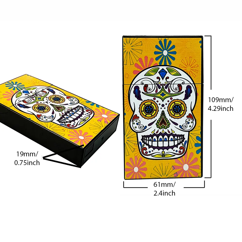 Cool Skull Cigarette Case Plastic Cigarette Holder Box for Men Women 20pcs Slim Size Cigarettes,Gifts for Him Dad Husband