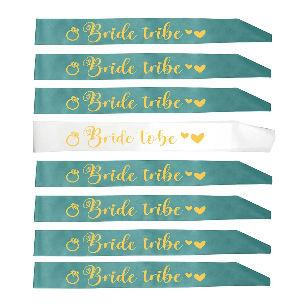8pcs/Set Bride To Be Sash Team Bride Tribe Sashes for Hen Night Bachelorette Wedding Bridal Shower Party Decorations Supplies