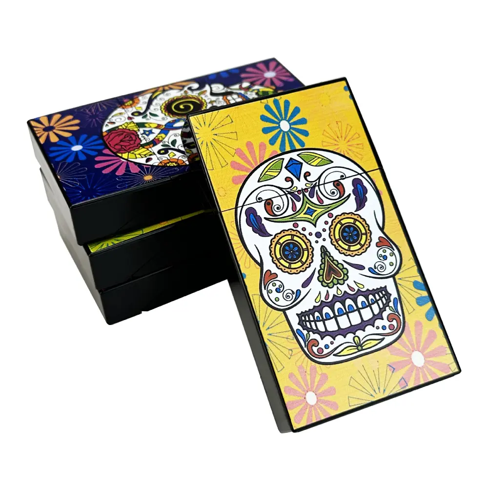 Cool Skull Cigarette Case Plastic Cigarette Holder Box for Men Women 20pcs Slim Size Cigarettes,Gifts for Him Dad Husband
