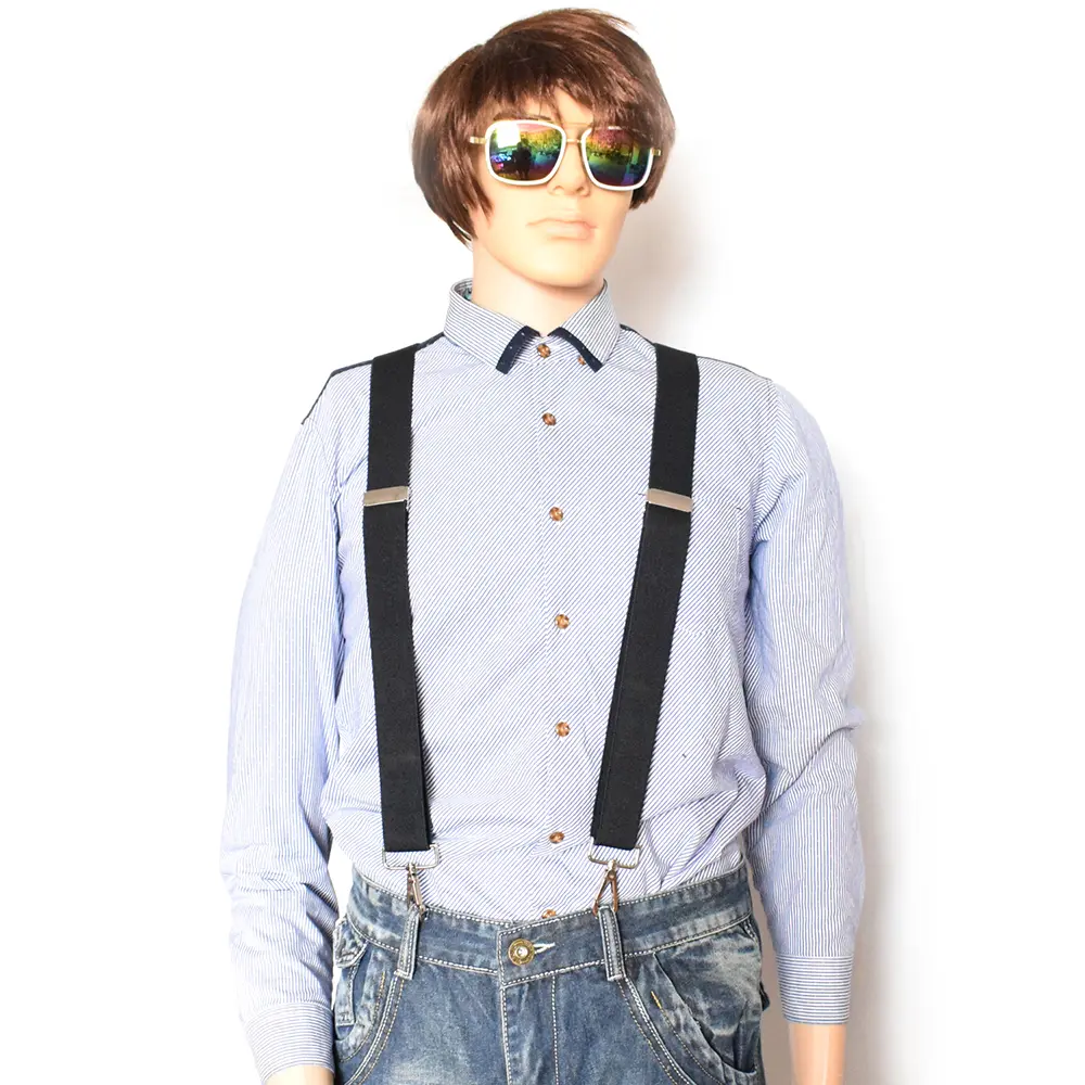 Men's Suspenders 3.5cm X-back 4 Swivel Metal Clip Hooks Adjustable Elastic Trouser Braces Fashion Gifts for Men Dad Husband