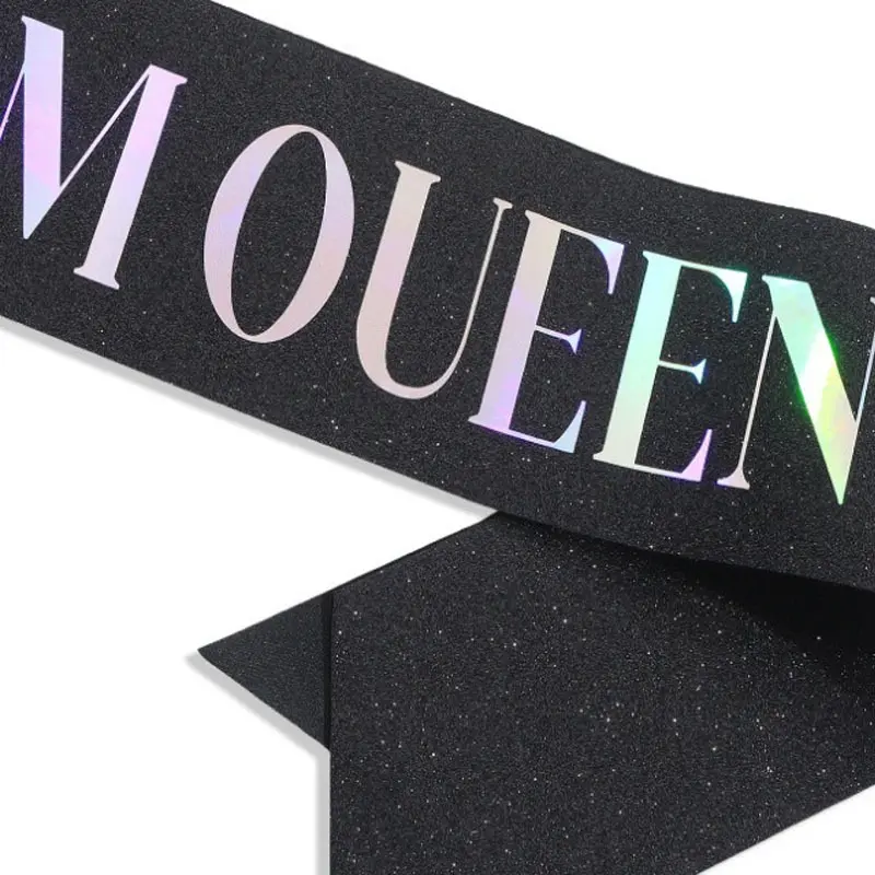 Prom Queen Glitter Sash for Girls Women Night Hen Bachelorette Parties Birthday Graduation Party Decorations Supplies Rose Gold