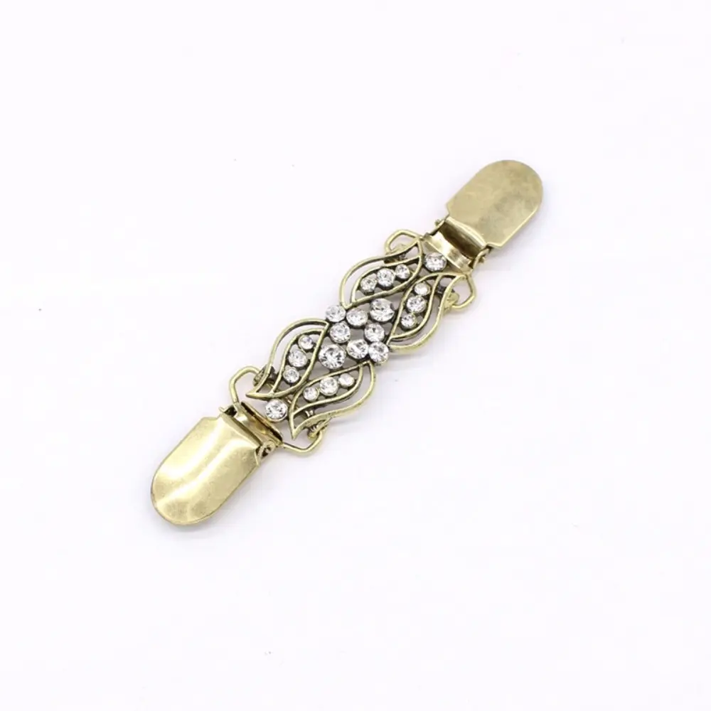 Vintage Sweater Shawl Clips Flower Pattern Cardigan Dresses Shirts Collar Brooch Clips Back Cinch Clip for Women Girls Clothing
