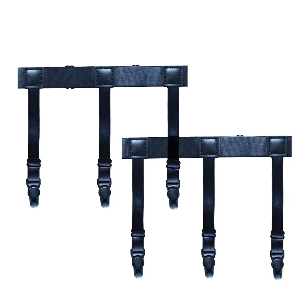 2pcs/Set Men's Shirt Stays Garters Belts Adjustable Elastic Shirt Holder Straps Keep Shirt Tucked In Non-Slip Leg Suspenders