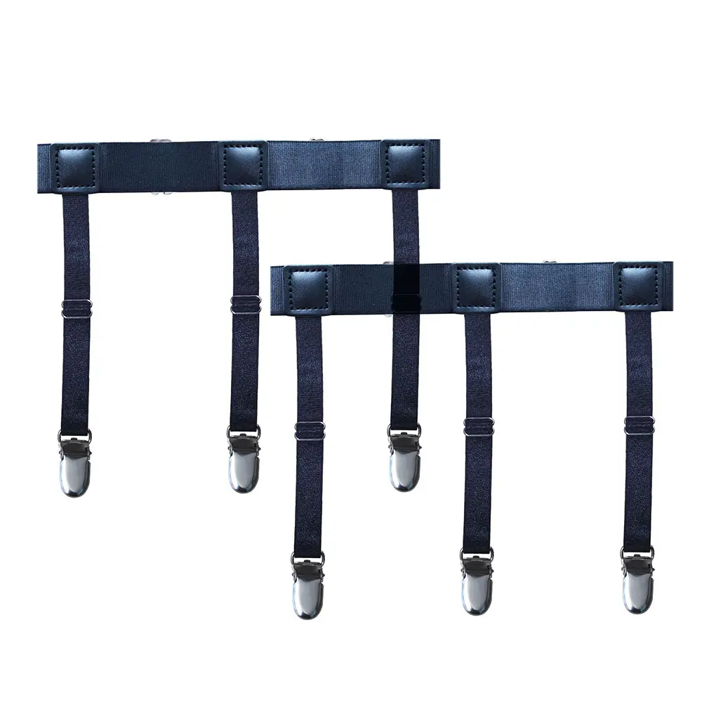2pcs/Set Men's Shirt Stays Garters Belts Adjustable Elastic Shirt Holder Straps Keep Shirt Tucked In Non-Slip Leg Suspenders