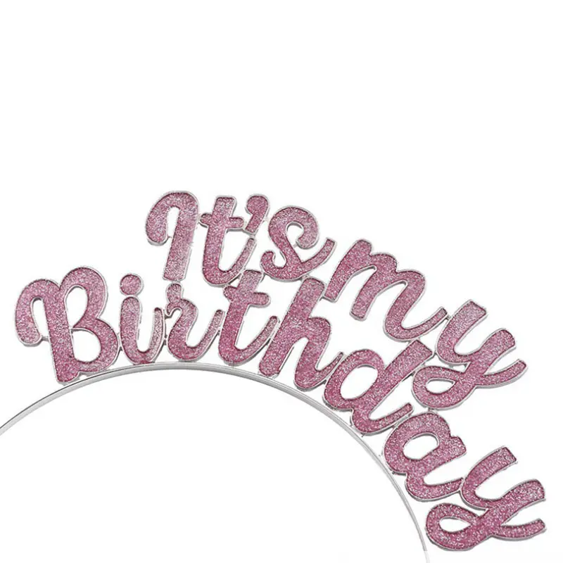 It's My Birthday Tiara and Sash Rose Glitter Satin Sash and Headband for Girls Women Happy Birthday Party Decorations Supplies