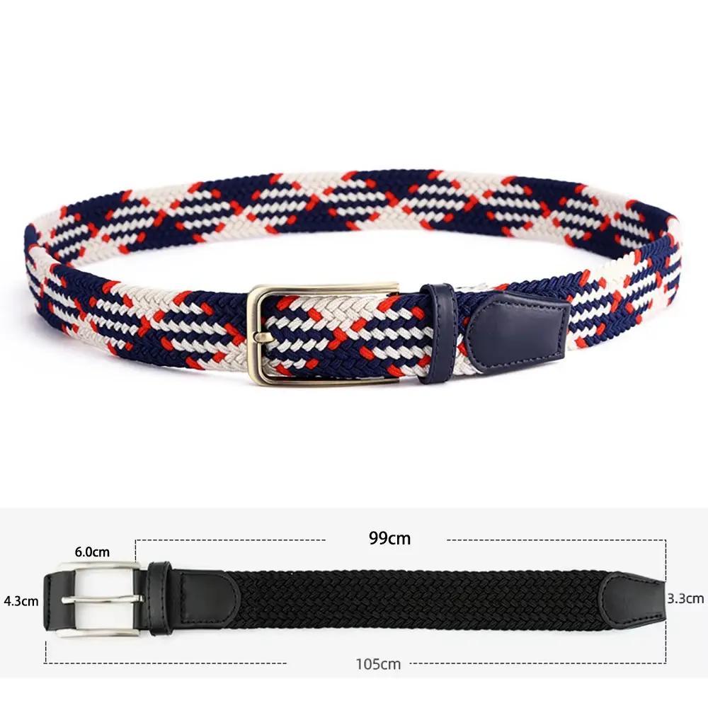 Elastic Stretch Woven Web Braided Belt for Women Men Boy Girl Casual Golf Jeans Pants Shorts Black Khaki Navy Brown