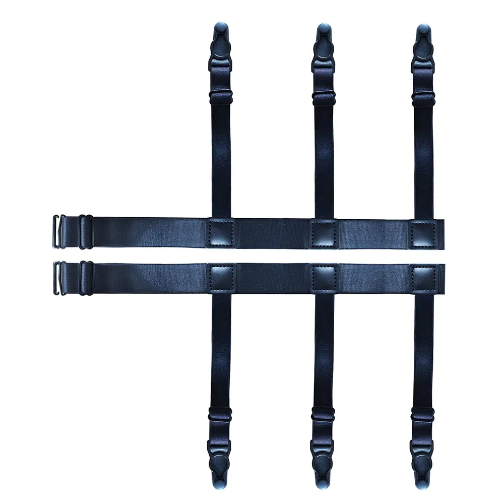 2pcs Shirt Stays for Men Women Adjustable Elastic Shirt Garters Non-Slip Leg Suspenders Keep Shirt Tucked In Shirt Tucker Holder