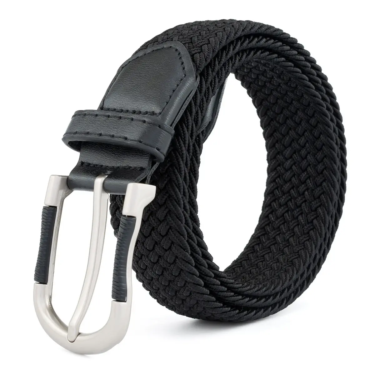 Women Men's Stretch Woven Braided Belt, Golf Casual Jeans Belts, Fashion Elastic Belts, Nylon Work Belts for Pants Shorts