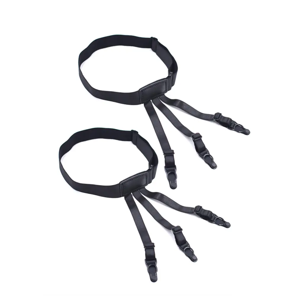 2pcs Shirt Stays for Men Women Adjustable Elastic Shirt Garters Non-Slip Leg Suspenders Keep Shirt Tucked In Shirt Tucker Holder