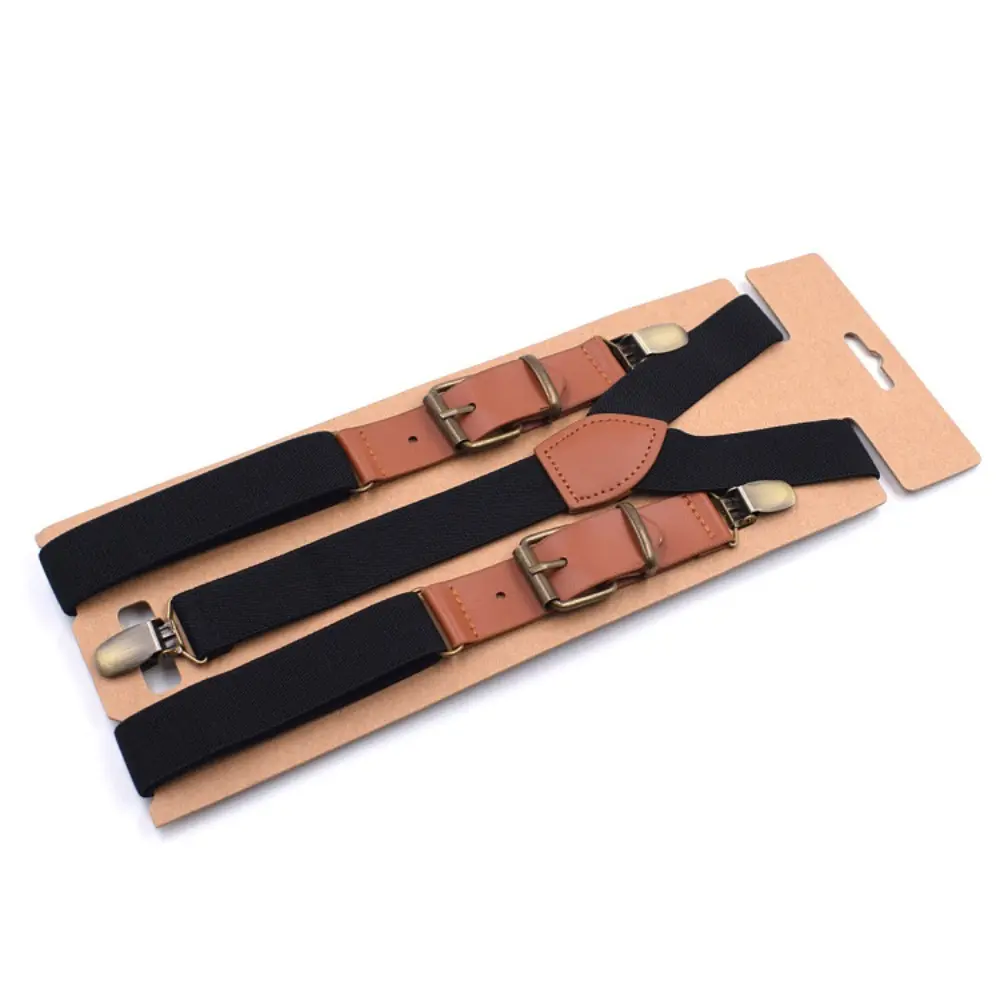 Vintage Suspenders 2.5cm Wide Y-back with 3 clips Adjustable Elastic Trouser Braces Suspender Belt for Women Fashion Accessories