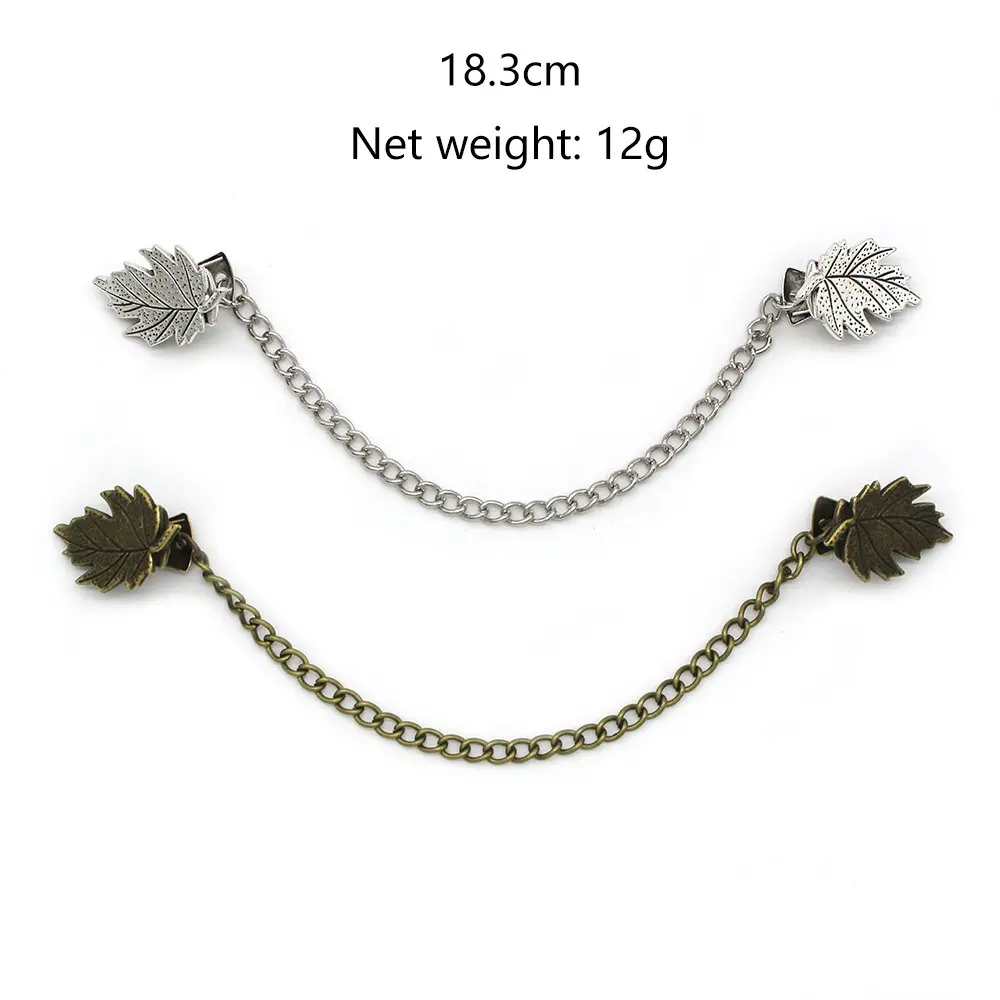 Vintage Flower Chain Cardigan Clip Retro Tassel Buckles Cloak Shirt Collar Brooch Pin for Men Women Jewelry Clothing Accessories