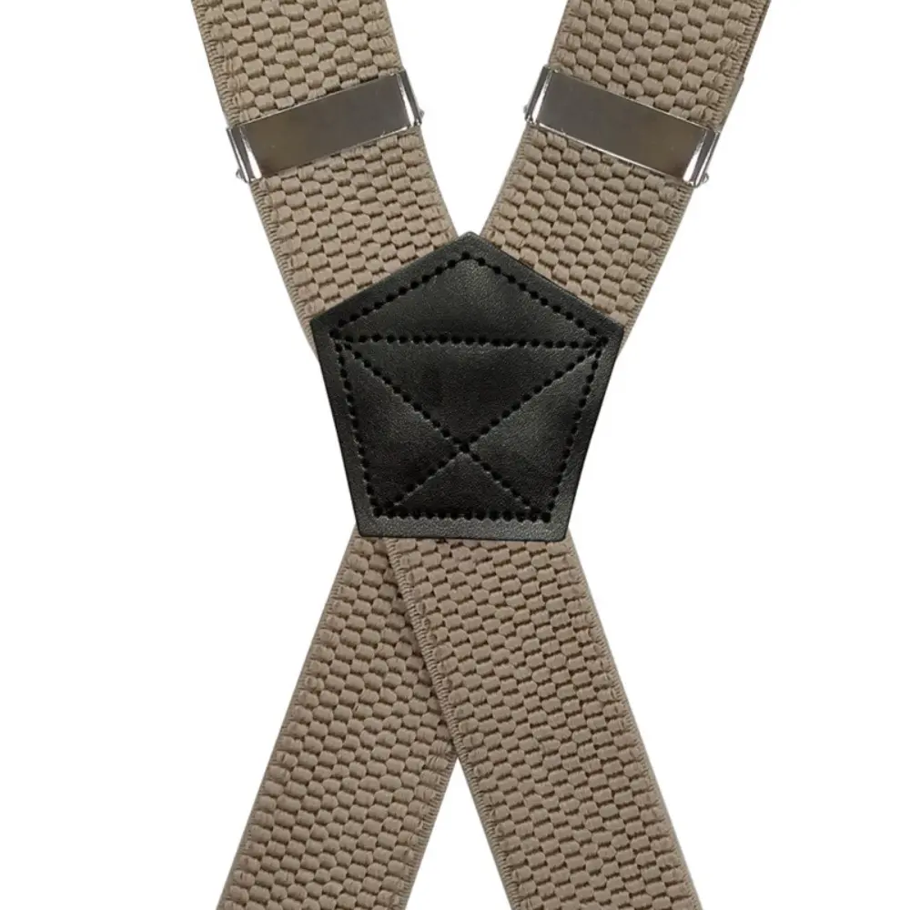 Heavy Duty Suspenders for Men Work Outdoor 3.8cm X-Back with 4 Strong Clips Adjustable Elastic Trouser Braces Strap Belts Navy