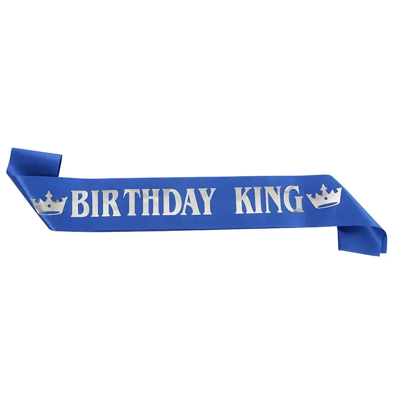 Black Gold Birthday King Sash for Men Boy Happy 16th 18th 20th 30th 40th 50th 60th Birthday Party Decoration Supplies Favor Gift
