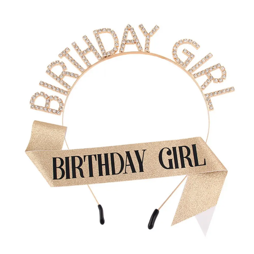 Birthday Girl Sash and Rhinestone Tiara Crown Glitter Birthday Sash Gifts for Girls Happy Birthday Party Decorations Supplies