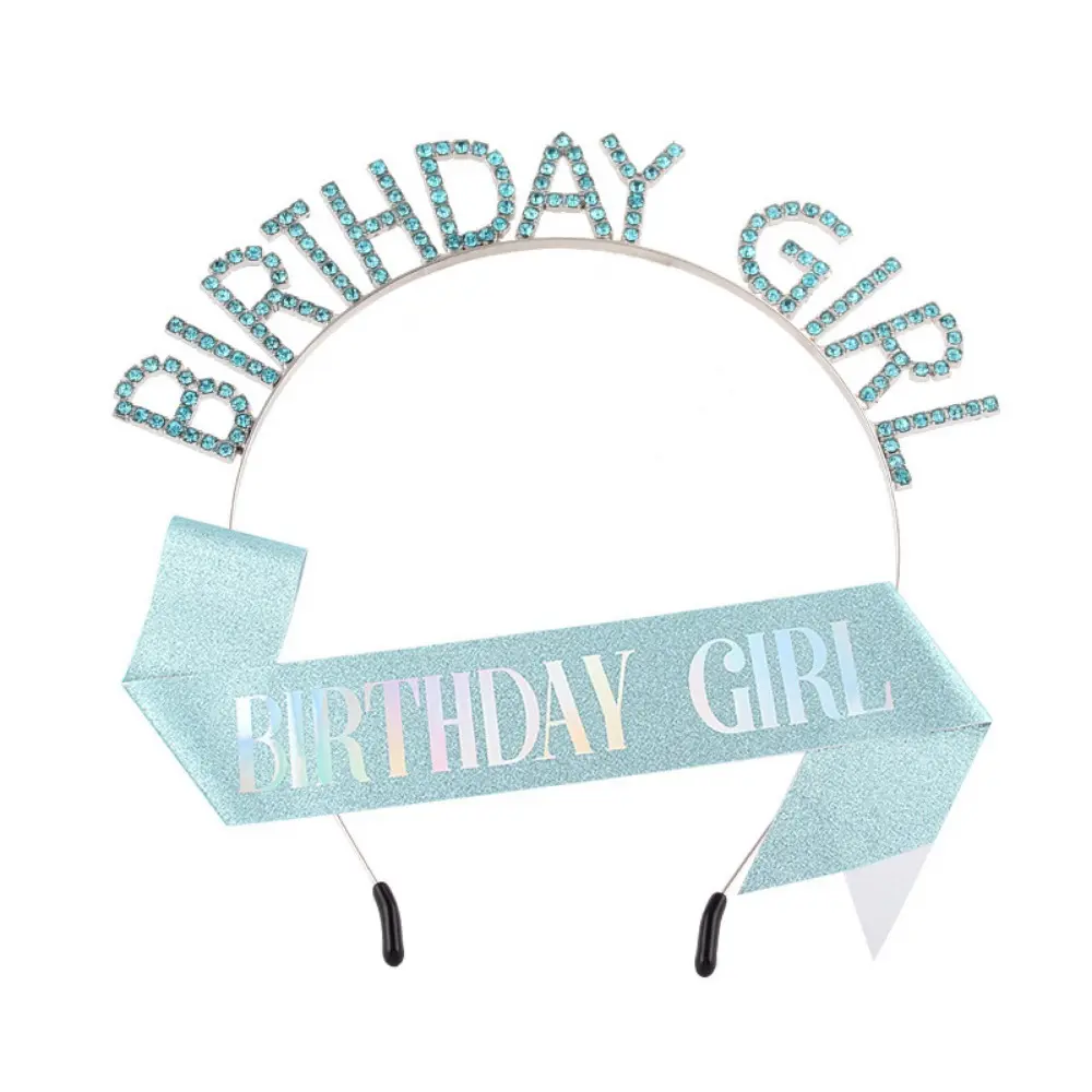 Birthday Girl Sash and Rhinestone Tiara Crown Glitter Birthday Sash Gifts for Girls Happy Birthday Party Decorations Supplies